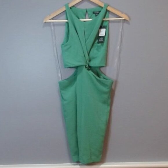 Wild Fable Women’s Sleeveless Twist-Front Bodycon Dress – Jade Green, Size Small - Picture 1 of 3
